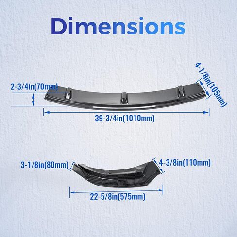 HECASA 3-Piece Front Bumper Lip Compatible with 2017-2023 Tesla Model 3 Splitter Trim Protection Under Chin Spoiler Splitter PP Plastic Carbon Fiber Color in Saudi Arabia