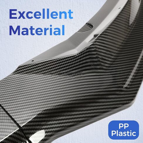 HECASA 3-Piece Front Bumper Lip Compatible with 2017-2023 Tesla Model 3 Splitter Trim Protection Under Chin Spoiler Splitter PP Plastic Carbon Fiber Color in Saudi Arabia