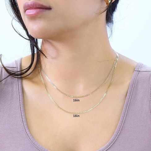 Nuragold 14k حقيقية الذهب الأصفر الصلب سلسلة مارينر سلسلة مرساة ارتباط قلادة 16 "-26" (2mm-7.5mm) المجوهرات الإيطالية للرجال والنساء in Saudi Arabia