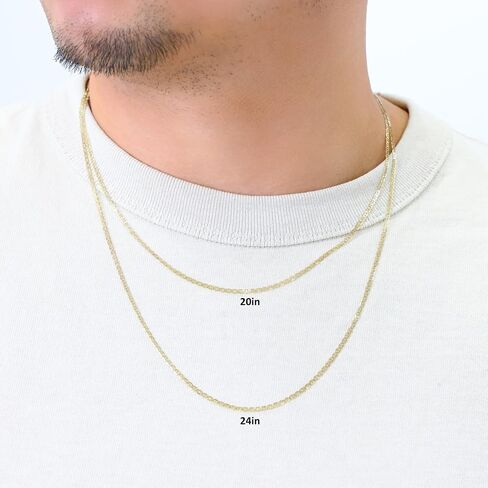 Nuragold 14k حقيقية الذهب الأصفر الصلب سلسلة مارينر سلسلة مرساة ارتباط قلادة 16 "-26" (2mm-7.5mm) المجوهرات الإيطالية للرجال والنساء in Saudi Arabia
