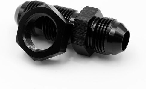 -3AN,6AN,8AN,10AN Male Flare Straight Bulkhead Fitting Adapter with -3AN,6AN,8AN,10AN Nut Aluminum Black (AN3- Straight) in Saudi Arabia