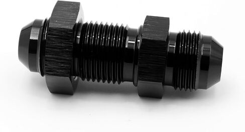 -3AN,6AN,8AN,10AN Male Flare Straight Bulkhead Fitting Adapter with -3AN,6AN,8AN,10AN Nut Aluminum Black (AN3- Straight) in Saudi Arabia