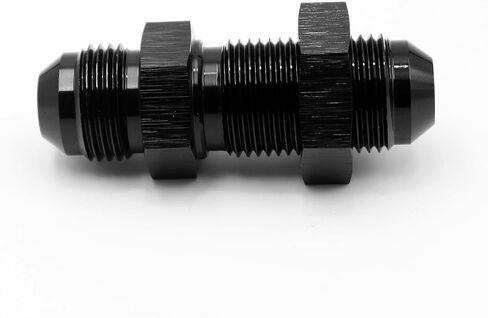 -3AN,6AN,8AN,10AN Male Flare Straight Bulkhead Fitting Adapter with -3AN,6AN,8AN,10AN Nut Aluminum Black (AN3- Straight) in Saudi Arabia