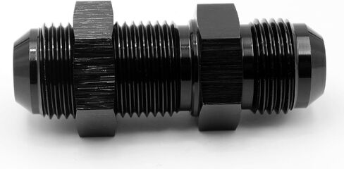 -3AN ، 6AN ، 8AN ، 10AN MALE FLARE REATER BULKHEAD ADAPTER مع -3AN ، 6AN ، 8AN ، 10AN NUT Aluminium Black (AN3- Straight) in Saudi Arabia