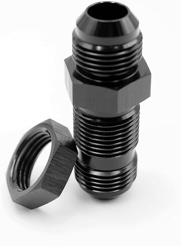 -3AN ، 6AN ، 8AN ، 10AN MALE FLARE REATER BULKHEAD ADAPTER مع -3AN ، 6AN ، 8AN ، 10AN NUT Aluminium Black (AN3- Straight) in Saudi Arabia