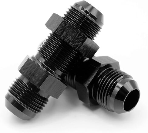 -3AN ، 6AN ، 8AN ، 10AN MALE FLARE REATER BULKHEAD ADAPTER مع -3AN ، 6AN ، 8AN ، 10AN NUT Aluminium Black (AN3- Straight) in Saudi Arabia