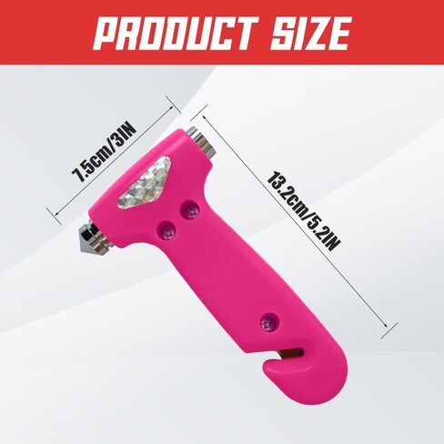 Car Safety Hammer, Metallic Multifunctional Automotive Window Breaker and Seatbelt Cutter, 3-in-1 Safety Emergency Car Escape Tool, Road Trip Essential and Must Haves Car Accessories in Saudi Arabia