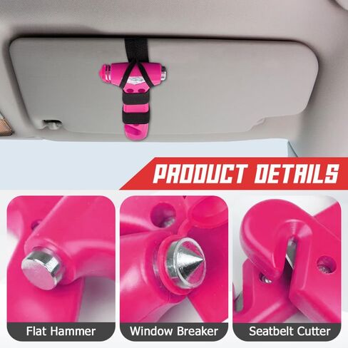 Car Safety Hammer, Metallic Multifunctional Automotive Window Breaker and Seatbelt Cutter, 3-in-1 Safety Emergency Car Escape Tool, Road Trip Essential and Must Haves Car Accessories in Saudi Arabia