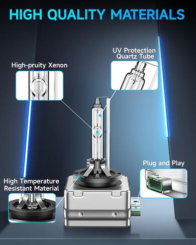 Fit for Ford 2010-2023 Mustang Shelby GT350 GT500 2011-2015 Explorer XLT 2019-2023 Transit D3S HID Xenon Headlight Bulbs, High Low Beam Light Bulb, 8000K White Blue, Pack of 2 in Kuwait