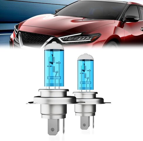 Headlight Bulbs Compatible With Nissan Altima 2002-2006, 9005/H10/HB3 High Beam + H1 Low Beam Halogen Light Bulb Combo, Super Bright 6000K White, Plug and Play, Pack of 4 in Saudi Arabia