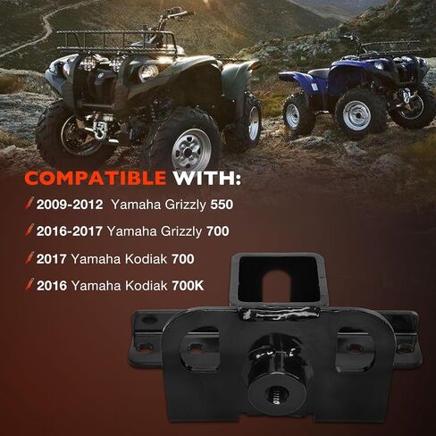2 "استقبال Hitch Receiver الخلفي 101280 ، متوافق مع 2007-2023 Yamaha Grizzly Kodiak 550 700 ، محول السحب الصلب الثقيل لل ATV/UTV ، إنهاء مسحوق أسود متين in Saudi Arabia