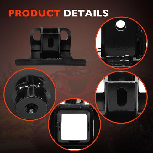 2 "استقبال Hitch Receiver الخلفي 101280 ، متوافق مع 2007-2023 Yamaha Grizzly Kodiak 550 700 ، محول السحب الصلب الثقيل لل ATV/UTV ، إنهاء مسحوق أسود متين in Saudi Arabia