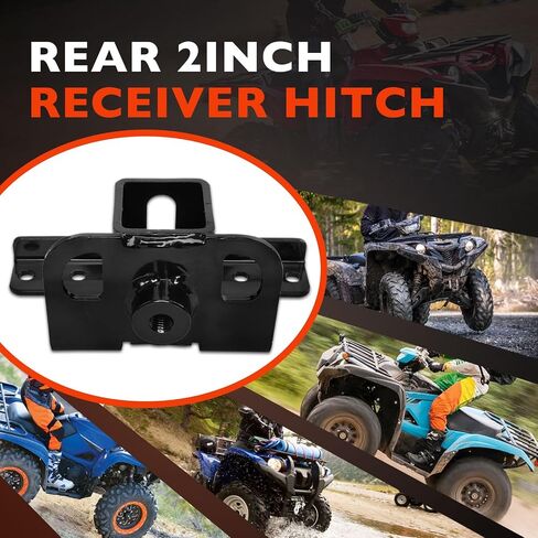 2 "استقبال Hitch Receiver الخلفي 101280 ، متوافق مع 2007-2023 Yamaha Grizzly Kodiak 550 700 ، محول السحب الصلب الثقيل لل ATV/UTV ، إنهاء مسحوق أسود متين in Saudi Arabia