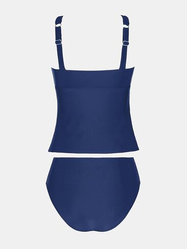 CUPSHE Women's Tankini Sets High Neck Mesh Cutouts Two Piece Bathing Suits Adjustable Straps Mid Rise Swimwear in Kuwait