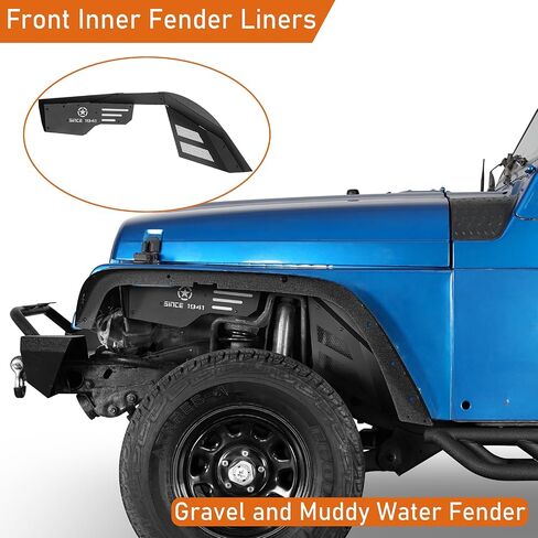 U-Box Wrangler TJ Steel Beath Fender Fender Liners Wheel Well Guards متوافق مع Jeep Wrangler TJ & Unlimited 1997-2006 in Saudi Arabia