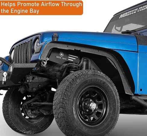 U-Box Wrangler TJ Steel Beath Fender Fender Liners Wheel Well Guards متوافق مع Jeep Wrangler TJ & Unlimited 1997-2006 in Saudi Arabia