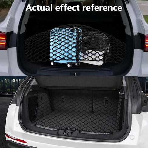 Stretchable Small Cargo Net, Car Net Pocket, 35.4x15.8 Inch Universal Adjustable Elastic Truck Net with Hooks, Storage Mesh Organizer Bungee Universal Fit for Car, Vehicle, SUV in Saudi Arabia