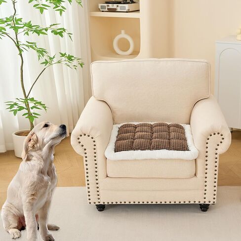 Couch Covers for Dogs Washable,Thick Sofa Pads,Checkered Couch Cover Sofa Protector, Anti-Slip Fun Fuzzy Pet Friendly Sofa Cover, Dog Bed Mat for Couch,(Dark Grey,27.5x59 inch) in Kuwait