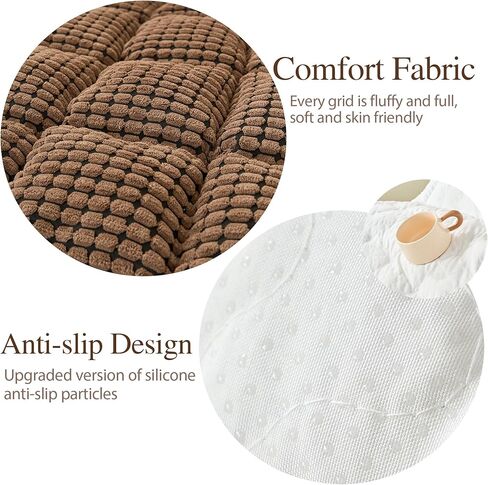 Couch Covers for Dogs Washable,Thick Sofa Pads,Checkered Couch Cover Sofa Protector, Anti-Slip Fun Fuzzy Pet Friendly Sofa Cover, Dog Bed Mat for Couch,(Dark Grey,27.5x59 inch) in Kuwait