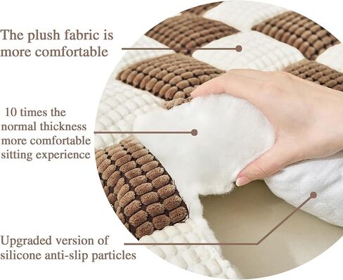 Couch Covers for Dogs Washable,Thick Sofa Pads,Checkered Couch Cover Sofa Protector, Anti-Slip Fun Fuzzy Pet Friendly Sofa Cover, Dog Bed Mat for Couch,(Dark Grey,27.5x59 inch) in Kuwait