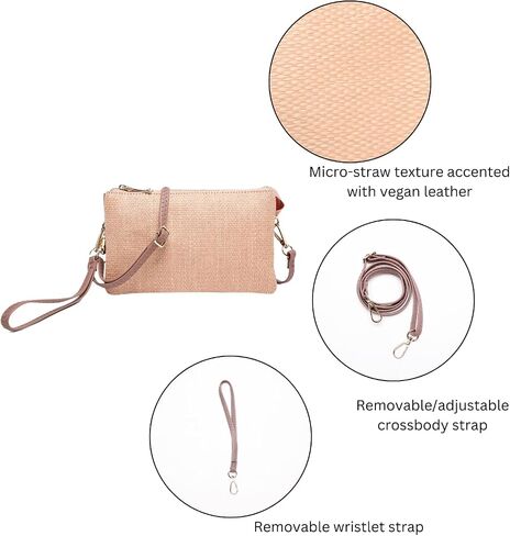 Jen & Co. Riley Micro Straw Small Crossbody Facs Vegan Leather Writets Writets Clutch Pounds Lostt in Saudi Arabia