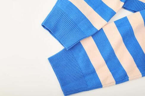 Women's Boat Neck Long Sleeve Striped Color Block Crop Knit Sweater Winter Fashion in Saudi Arabia