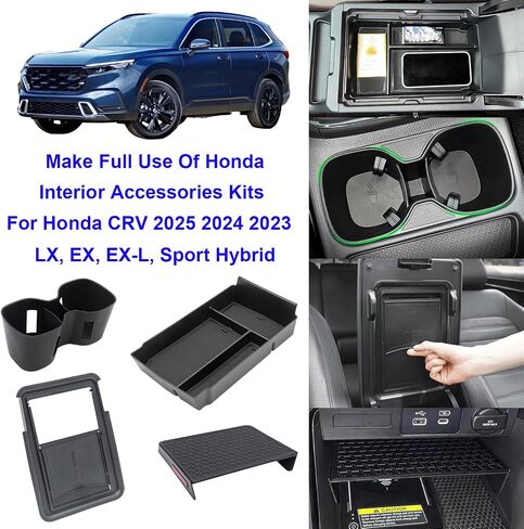 حامل الكأس إدراج مركز وحدة التحكم في مركز التعليمي 4pcs ملائمة لإكسسوارات Honda CRV 2025 2024 2023 CR-V LX ، EX ، EX-L ، Sport ، Sport-L Hybrid ، Sport Touring Hybrid Insivories in Kuwait