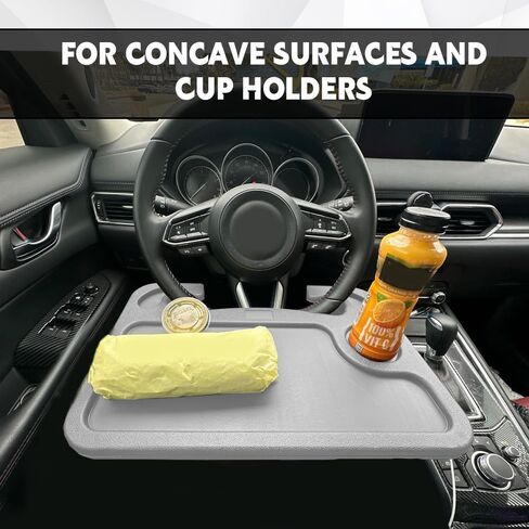 Car Steering Wheel Desk, Steering Wheel Tray, Car Road Trip Must Haves Gadgets Auto Table with Cup Holder, Multipurpose Travel Auto Accessory Food Desk for Most Cars Steering Wheels (Black) in Saudi Arabia