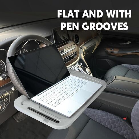 Car Steering Wheel Desk, Steering Wheel Tray, Car Road Trip Must Haves Gadgets Auto Table with Cup Holder, Multipurpose Travel Auto Accessory Food Desk for Most Cars Steering Wheels (Black) in Saudi Arabia