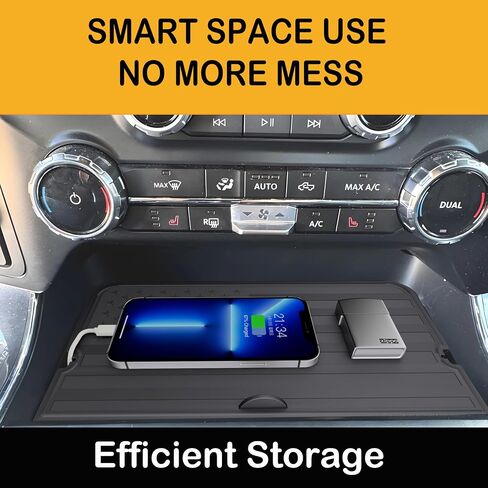 غطاء مقصورة وحدة التحكم المركزية لفورد F150 2021-2025 & Lightning XLT 2022-2024 ، لوحة جيب سرية مخفية مخفية تخزين داخلية (لجيب مفتوح أمام SHIFTER) (فتحة USB) in Kuwait