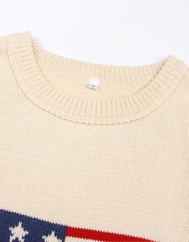 Womens American Flag Cap Sleeve Sweater Stest - Crewneck Crewneck Us Flag Trops tops pullover tank for summer in Saudi Arabia