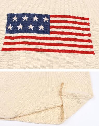Womens American Flag Cap Sleeve Sweater Stest - Crewneck Crewneck Us Flag Trops tops pullover tank for summer in Saudi Arabia