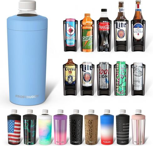 علبة تبريد Universal Buddy XL من Frost Buddy - تناسب علب وزجاجات سعة 12 أونصة و16 أونصة و20 أونصة و24 أونصة - تحافظ على مشروباتك باردة بشكل منعش لأكثر من 12 ساعة in Kuwait