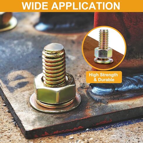 VIGRUE 1045PCS Grade 8.8 Metric Bolts and Nuts Assortment, M4 M5 M6 M8 M10 Bolt Assortment, Heavy Duty Zinc Plated, Length from 12mm - 30mm in Kuwait