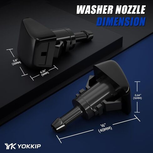 Windshield Washer Nozzles - Replacement for 2005-2013 Chevy Malibu, 2005-2016 Jeep Grand Cherokee, 05-10 Pontiac G6 - Replaces OEM#: 55372143AB,68260443AA, Spray Jet Kit (Pack of 2) in Kuwait