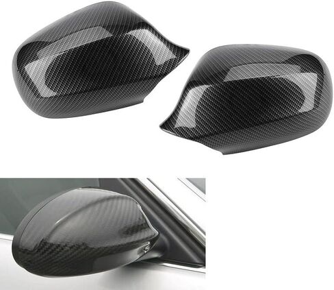 1PAIR REARVINCE SIDE WING WING COVER COPS CAP FOR BMW 3 Series E90 E91 LCI FaceLift 2009-2011 Carbon Carbon/Gloss Black (Black-Carbon Fiber) in Saudi Arabia