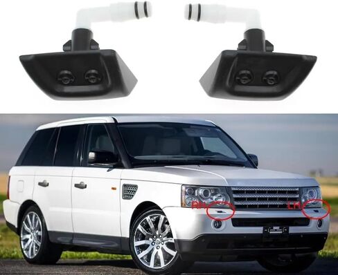 for Range for Rover Sport 2005 2006 2007 2008 2009 Front Bumper Headlight Head Lamp Wiper Washer Jet Sprayer DNJ500100 DNJ500110(Black-Set) in Saudi Arabia
