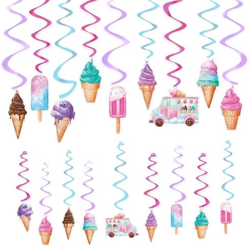 Girls Dinosaur Party Hanging Swirl - 20 PCS Dino Birthday Party Decorations for Kids Baby Shower Dinosaur Themed Party Supplies Hanging Whirls Spiral Streamer Ceiling Decor in Saudi Arabia
