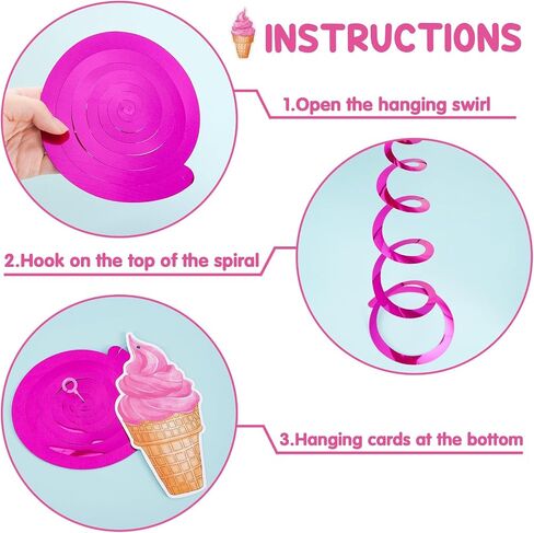 Girls Dinosaur Party Hanging Swirl - 20 PCS Dino Birthday Party Decorations for Kids Baby Shower Dinosaur Themed Party Supplies Hanging Whirls Spiral Streamer Ceiling Decor in Saudi Arabia