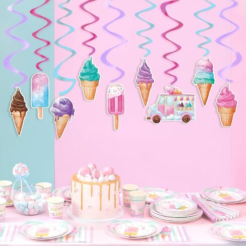 Girls Dinosaur Party Hanging Swirl - 20 PCS Dino Birthday Party Decorations for Kids Baby Shower Dinosaur Themed Party Supplies Hanging Whirls Spiral Streamer Ceiling Decor in Saudi Arabia