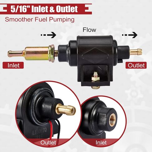 CarBole 4-7 PSI Electric Fuel Pump, Low Pressure 12V Inline Universal Diesel Gasoline Pump Compatible for Carburetors Trucks Boats Generator Engine Cars in Kuwait