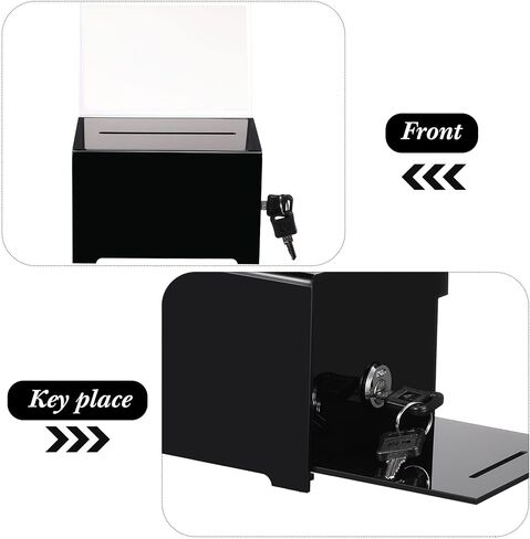 Yulejo 2 Pcs Donation Box for Fundraising Ballot Box with Sign Holder Suggestion Box with Lock and Keys Raffle Box for Ticket Tip Jar for Voting School Event Organization, 6.25 x 4.5 x 4 Inch(Clear) in Saudi Arabia