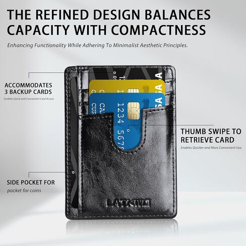 Ultra Thin Minimalist Wallet for Men and Women - RFID Blocking Card Holder with 8 Slots, Front Pocket Wallet, Slim Travel Essentials, Credit Card Protector(3.1x4.3in) in Saudi Arabia