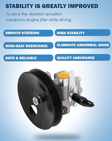 ECCPP Power Steering Pump fit for Hyundai Sonata 2000 2001 2002 2003 2004 2005 2.4L 2351CC l4 GAS DOHC Naturally Aspirated Replace #21-5257 in Saudi Arabia