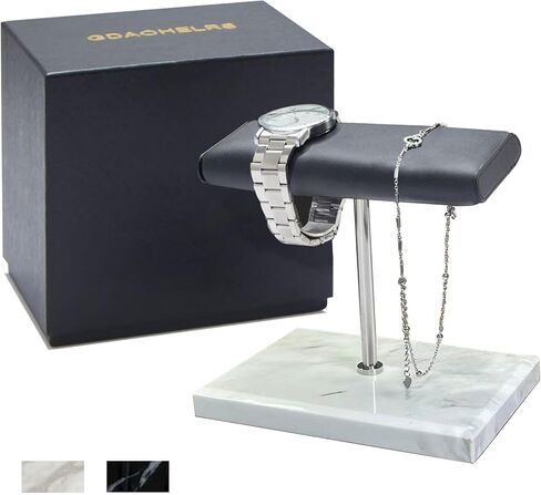 Men's Premium Handcrafted Watch Display Stand,Watch Stand,Watch Organizer,Watch Holder,Bracelet Display Stand,Natural Marble Base with Leather Surface (black) in Saudi Arabia
