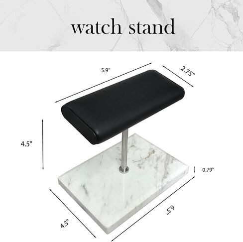Men's Premium Handcrafted Watch Display Stand,Watch Stand,Watch Organizer,Watch Holder,Bracelet Display Stand,Natural Marble Base with Leather Surface (black) in Saudi Arabia
