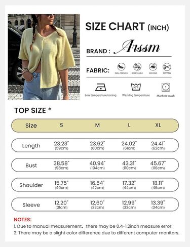 Arssm Women's Knitted Crop Cardigan Y2k Short Sleeve Button Down Cardigan Shirt Ribbed Knit Solid Color Lightweight Outwear in Kuwait