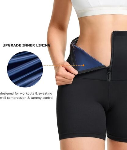 TrainingGirl Workout Sweat Athletic Shorts for Women Tummy Control Biker Running Sauna Short High Waisted in Saudi Arabia