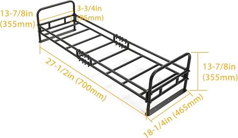 HECASA Steel Cargo Rack Compatible with 2010-2018 Polaris Ranger Crew/HD/XP 700, 800, 900, 1000 Rear Cargo Rack Black Shelves Carrier Storage (Please Refer to The Description Section!) in Saudi Arabia