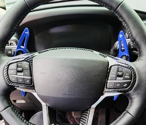 iJDMTOY Performance Red Lightweight Aluminum Larger Paddle Shifter Extension Compatible with 2020-up Gen6 Ford Explorer in Saudi Arabia